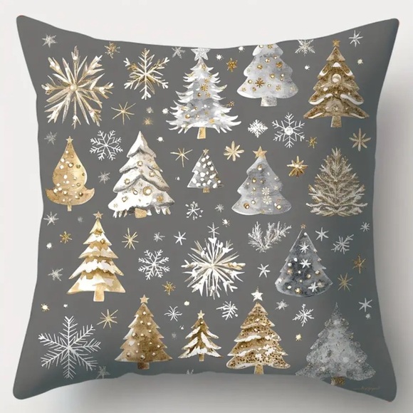 Holiday Decorative Pillow Covers Set - Gray and White - Picture 3 of 5